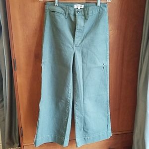 EMMETT WIDE-LEG CROP PANTS IN Architect Green